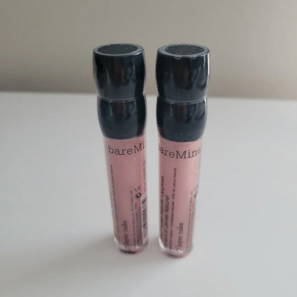 BareMinerals Natural Lip Gloss 7 Layer Cake 0.14 oz Sealed Lot of 2 - Picture 2 of 5